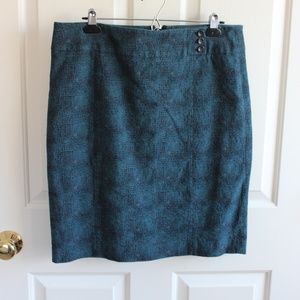 Ann Taylor teal and grey pencil skirt